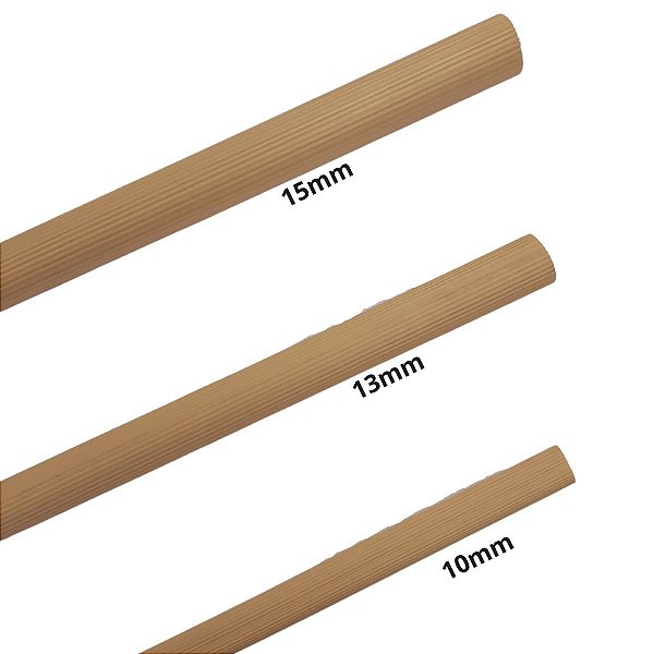 Poleiro Plástico Frisado Marfim - 33cm – 3 Unidades - Medidas 10mm - 13mm - 15mm