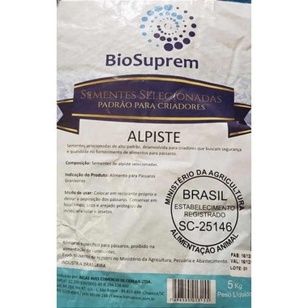 BioSuprem Sementes Selecionadas Alpiste - 5kg