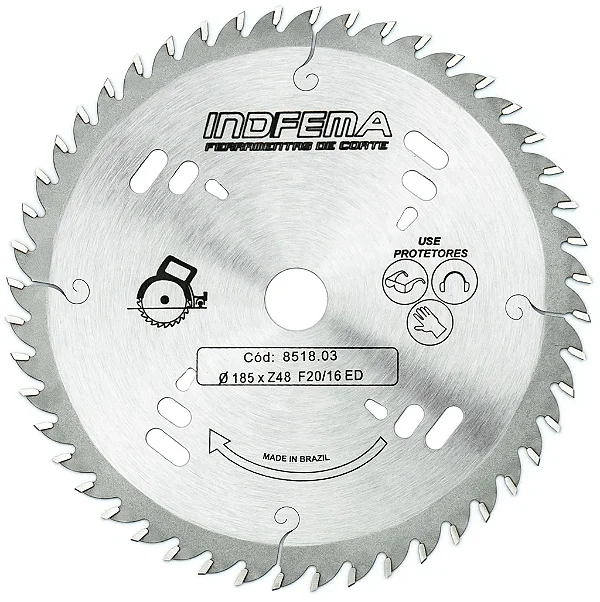 Disco Serra Circular 185mm 48d Indfema 851803 Maq Portatil