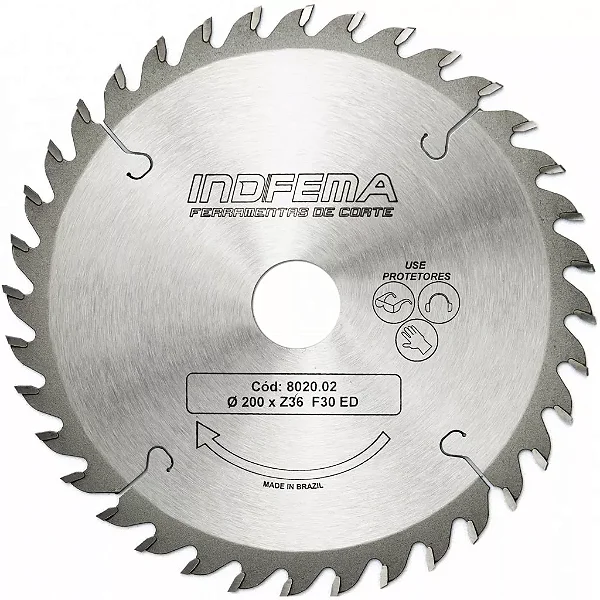 Disco Serra Circular 200mm 36 Dentes 802002 Indfema