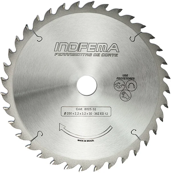 Disco Serra Circular HM 250 Mm 36 Dentes 802502 Indfema