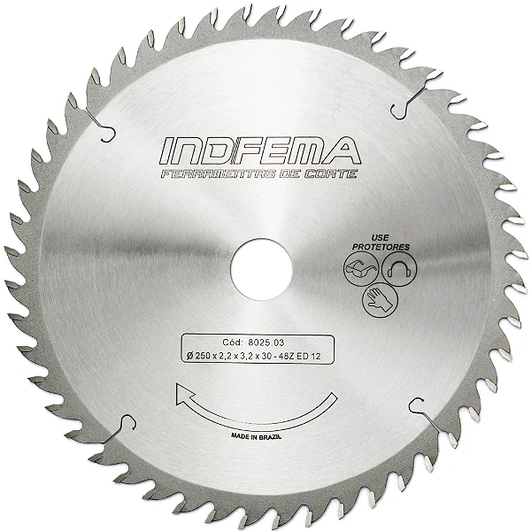Disco Serra Circular HM 250mm 48 Dentes 802503 Indfema