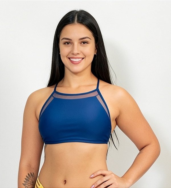 Top Cropped com Tule