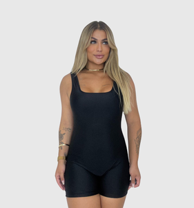 Macacão curto fitness feminino