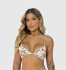 Top de biquíni com acessório feminino