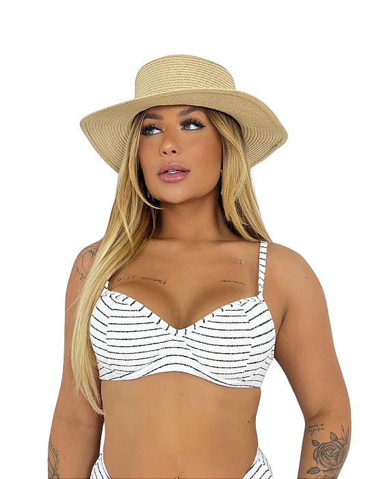 Top meia taca com bojo feminino