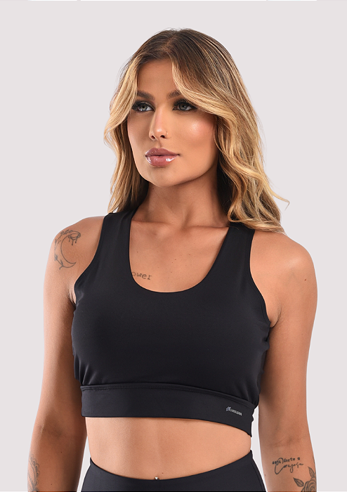 Top com tule costas feminino