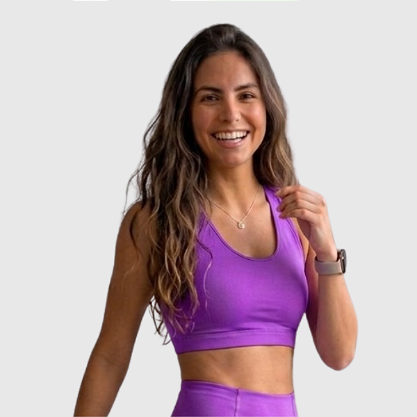 Top trail running com bolso nas costas feminino