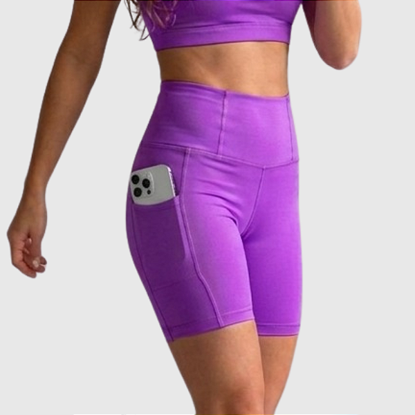 Short ciclista com bolso feminino