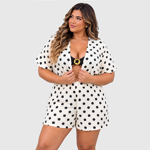 Saida de praia macaquinho plus size