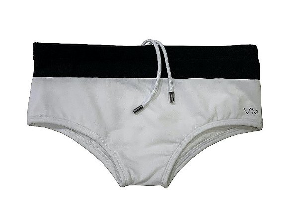 Sunga VM Clássica Bicolor Black Small White