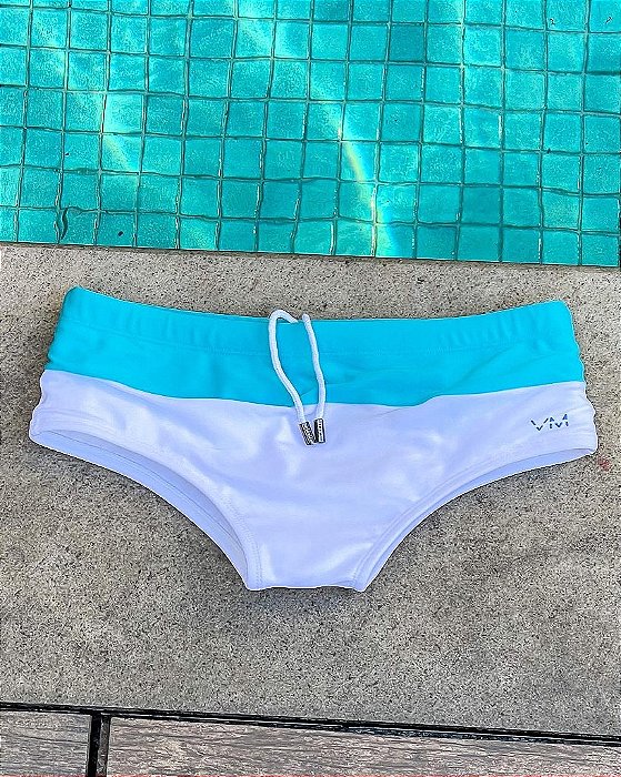 Sunga VM Clássica Bicolor Tiffany e Branco - VM Wear