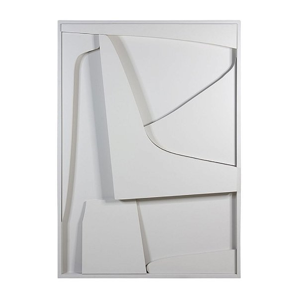 Quadro Abstrato Branco - 83X117X6cm