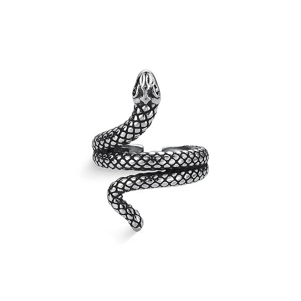 ANEL COBRA SERPENTE RAJADA BALI AJUSTÁVEL - PRATA 925