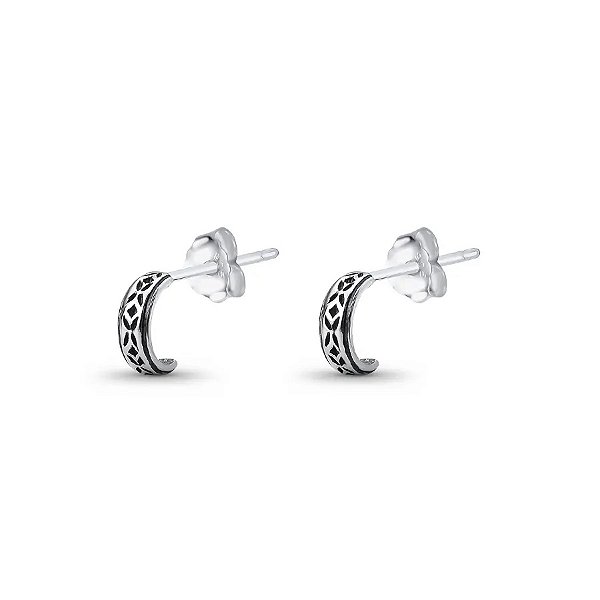 BRINCO ARGOLA MEIA LUA INDIANA BALI 6MM - PRATA 925