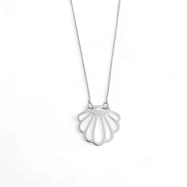 CHOKER GARGANTILHA CONCHA DO MAR VAZADA SEREIA - PRATA 925