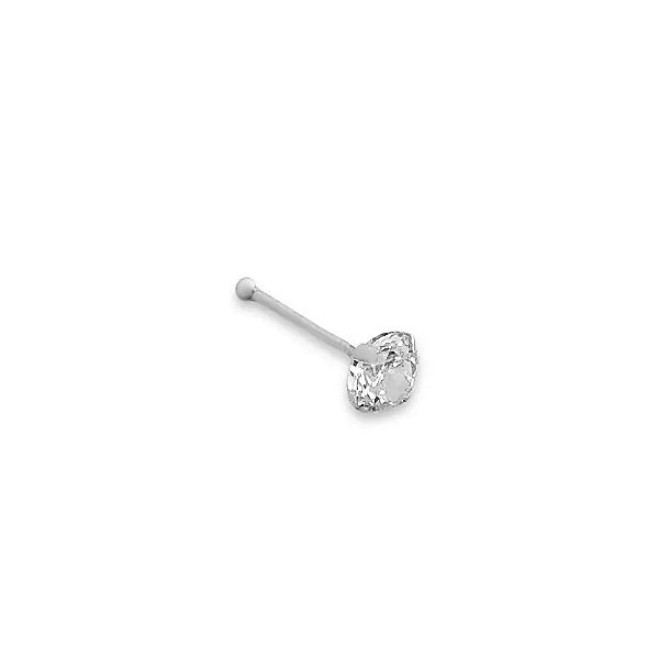 PIERCING NARIZ PEDRINHA ZIRCÔNIA FURO RETO BALI - PRATA 925