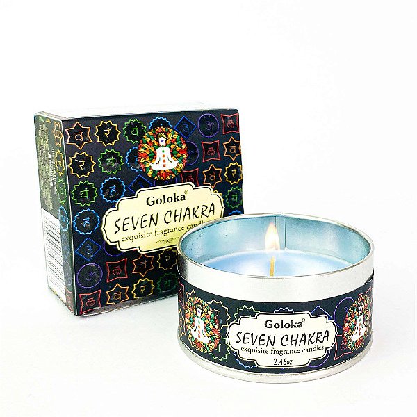 Vela Vegana de sete chakras | Goloka | 125gr
