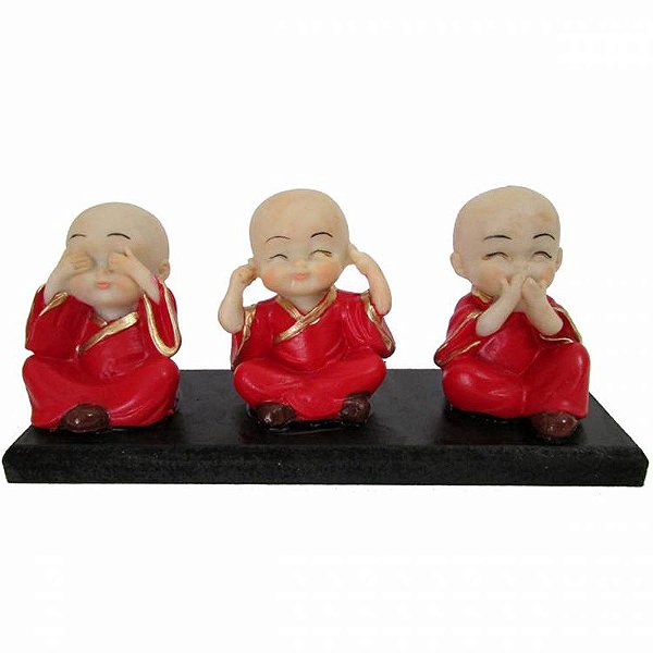 Trio da sabedoria | Budas na Base |  Nada Vejo, Falo, Ouço | Vermelho