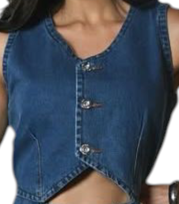 Colete Jeans Cropped