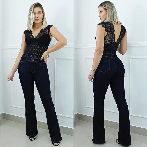 Calca Jeans Flare Escura