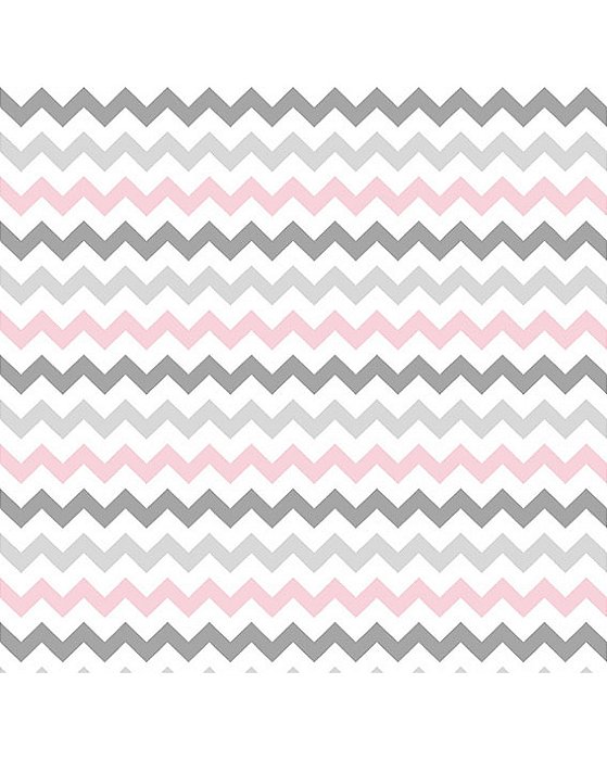 Tecido Chevron Zarah Rosa com Cinza (Cor 16)