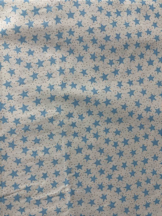 Tecido Estrelas fundo Branco com Azul ES009 (50x150)