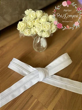 Zíper por metro branco (PACOTE 5 M)