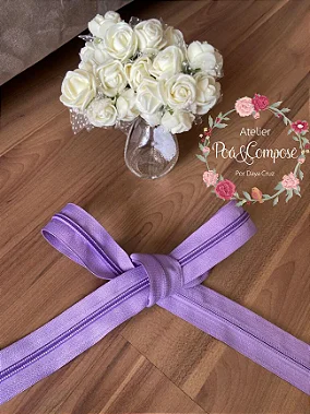 Zíper por metro Lilás (PACOTE 5 M)