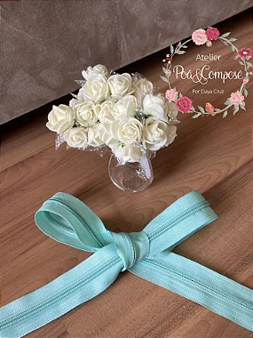 Zíper por metro verde claro (PACOTE 5 M)