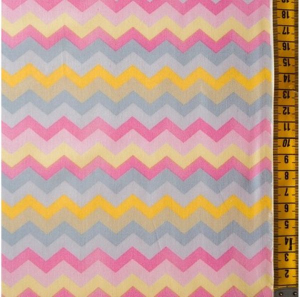 Tecido Chevron Rosa e Amarelo 69040C02