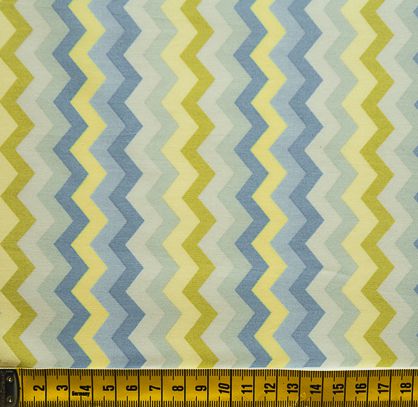 Tecido Chevron Amarelo e Azul 69040C03