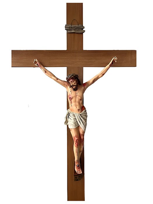 Crucifixo em Madeira 220 cm Cristo em Resina 110 cm
