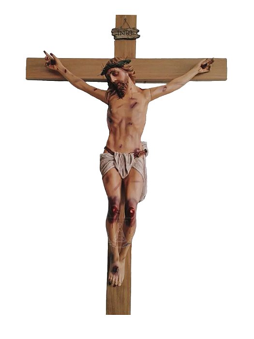 Crucifixo em Madeira Cristo em Resina 330 cm