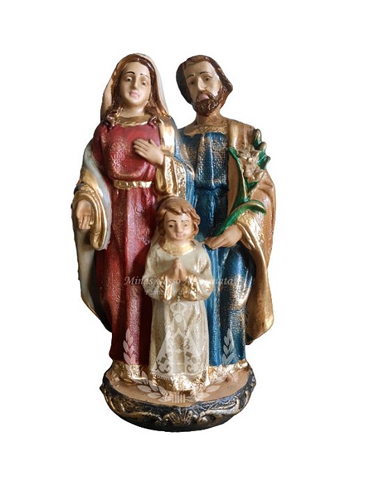 Sagrada Família em Pé Mod.4 Pintada 20 cm