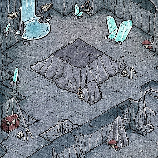 Mapa de RPG Isométrico - Caverna dos Cogumelos
