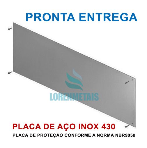 Chapa De Proteção Para Porta inox 430 PNE 40x102 Cm - 13205