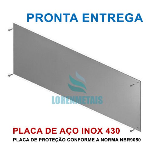 Chapa De Proteção Para Porta inox 430 PNE 40x90 Cm - 13203