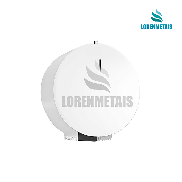 Dispenser de Papel Higiênico Aço Carbono Branco 400MTs c/ Porta Cadeado - 12281