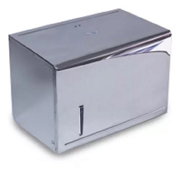 Toalheiro Interfolha 2 Dobras Para Papel Bobina Em Aço Inox Polido - 20018