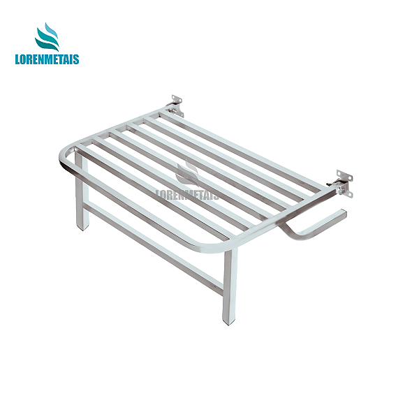 Banco Articulado Branco Metal Reforçado para Banheiro PNE 45x70 com Pedestal - 1059
