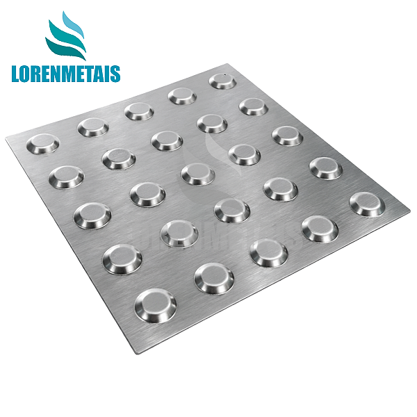 Piso Tatil Alerta em Chapa Inox Escovado - 1121