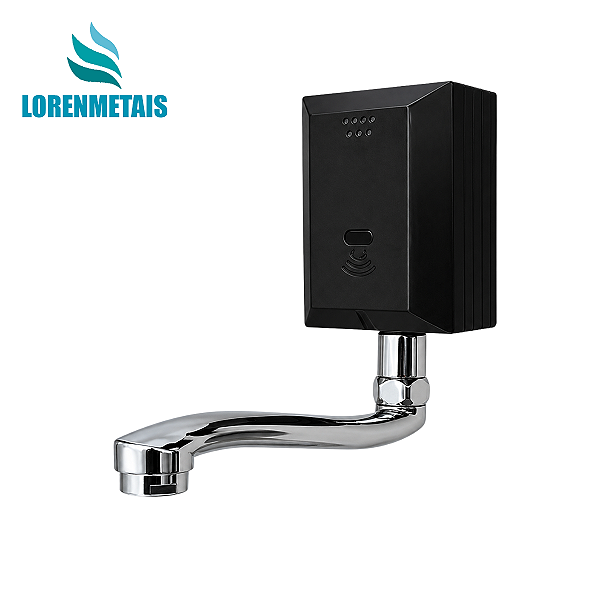 Torneira com sensor de parede preto fabricada em aço inox - Loren TP20P - 35012