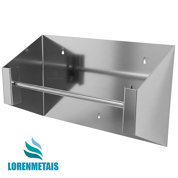 Suporte Pano Perfex Parede Aço Inox Semi brilho Higiênico Para Clinica - 37001
