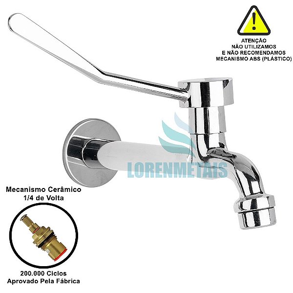 Torneira clínica de parede com arejador fixo 30cm - 12164