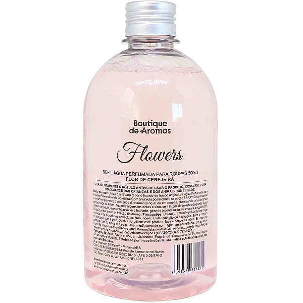 Refil água perfumada Boutique de Aromas flor de cerejeira flowers 500 ml