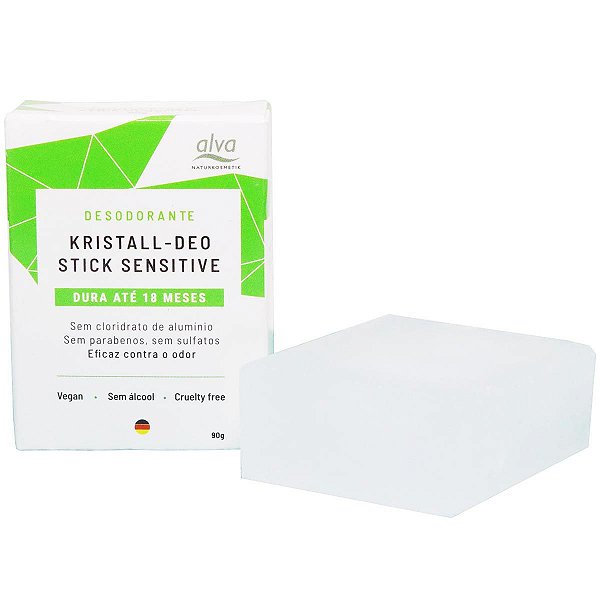 Refil Desodorante natural cristal stone Alva sem perfume 90g