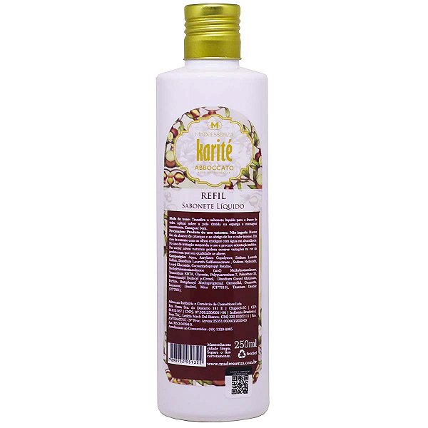 Refil sabonete líquido Madressenza karité 250 ml