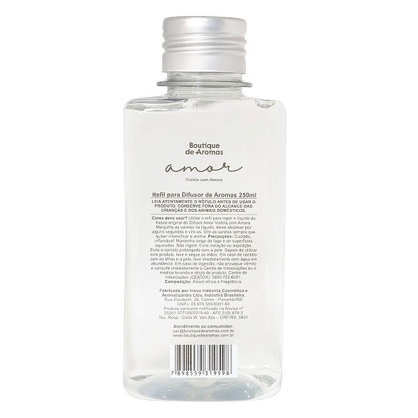 Refil difusor de aromas Boutique de Aromas violeta com amora amor 250 ml