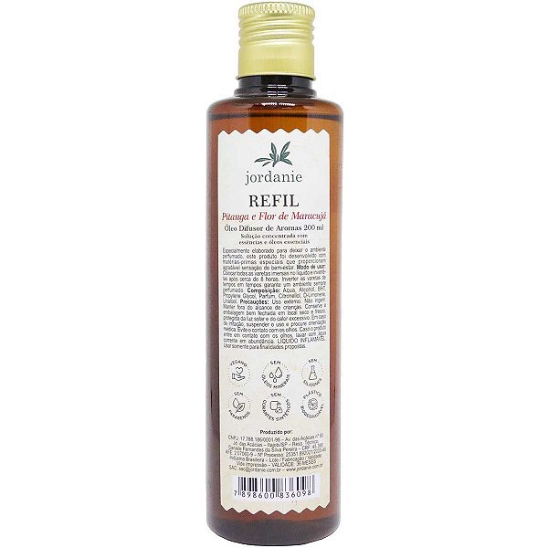 Refil difusor de aromas Jordanie pitanga e flor de maracujá 200 ml